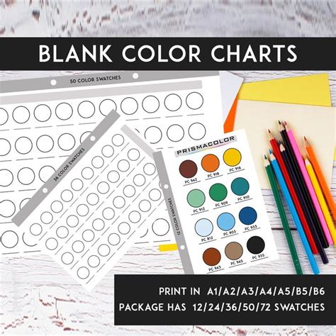 Blank Color Swatch Charts Printable Cards And Displays Etsy Alcohol