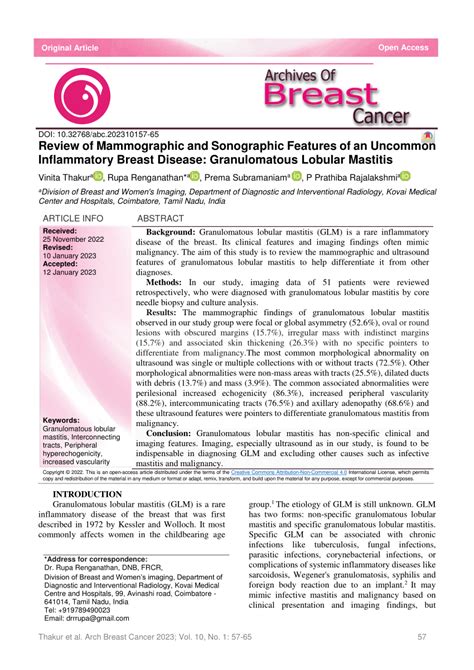 Pdf Review Of Mammographic And Sonographic Features Of An Uncommon