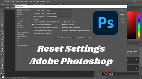 How To Reset Adobe Photoshop To Default Settings Adobe Photoshop