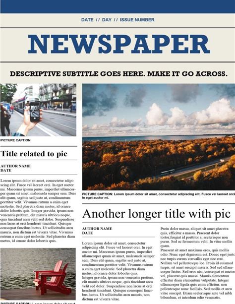 Downloadable Newspaper Template Colonarsd7 In Blank Newspaper