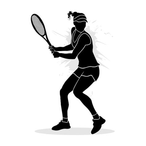 Premium Vector Silhouette Of Female Tennis Player Vector Illustration