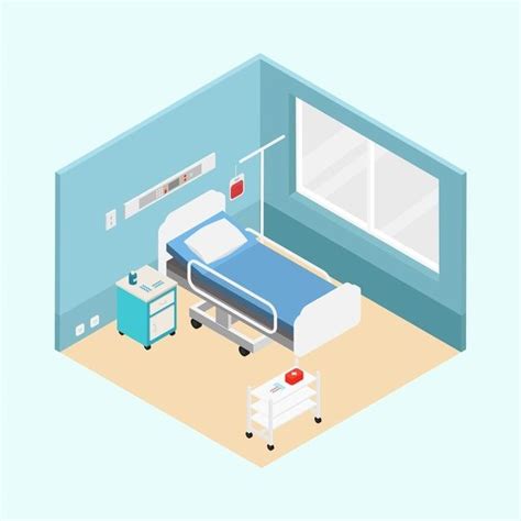 Premium Vector Isometric Hospital Room Concept In 2024 Hospital