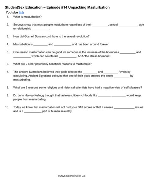 Crash Course Sex Education Episode By Science Geek Gal Tpt