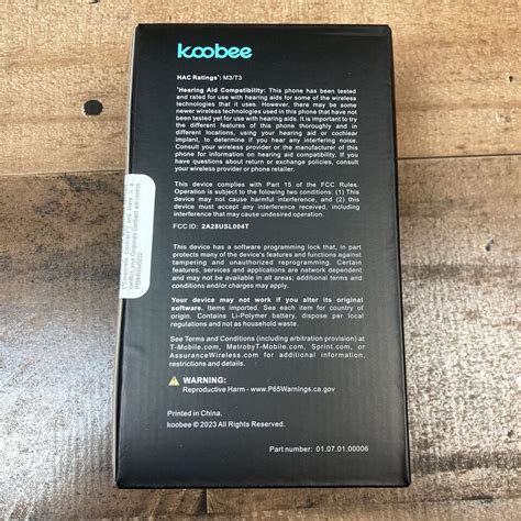 Koobee K100 ANS SL004T Phone 16GB Black 4G Sealed EBay