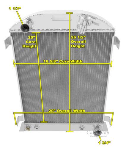 4 Row Ace Champion Radiator For 1932 Ford High Boy Chevy Configuration