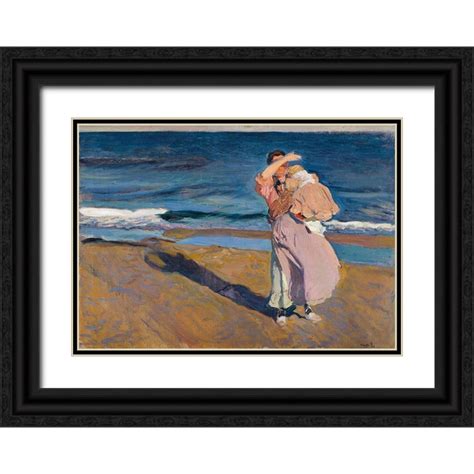 Sorolla Joaquin 14x11 Black Ornate Wood Framed With Double Matting