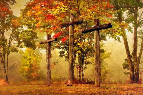 Amazing Grace, autumn, leaves, trees, religious, dusk, cross, HD ...