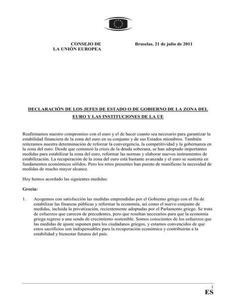 Ue Declaraci N De Los Jefes De Estado O De Gobierno De La Zona Del