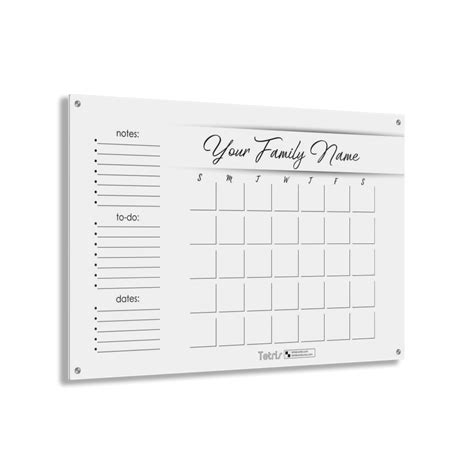 Personalized Dry Erase Monthly Calendar, Dry Erase Board Monthly ...