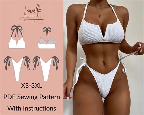 Patr N Bikini Patr N Top Bikini Patrones Braguitas De Etsy Espa A