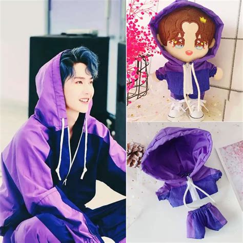 K-pop 20CM The Untamed Wang YiBo Same Xiao Zhan Doll Clothes Purple ...