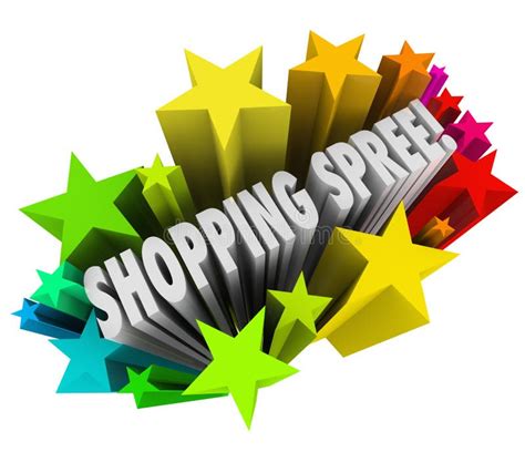 Shopping Spree Words Stars Winner Sweepstakes Prize Stock Illustration