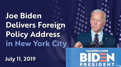 Joe Biden Delivers Foreign Policy Address in New York City - YouTube