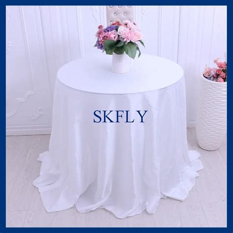 Cl D Round Wedding Cheap Plain White Satin Tablecloths White Satin