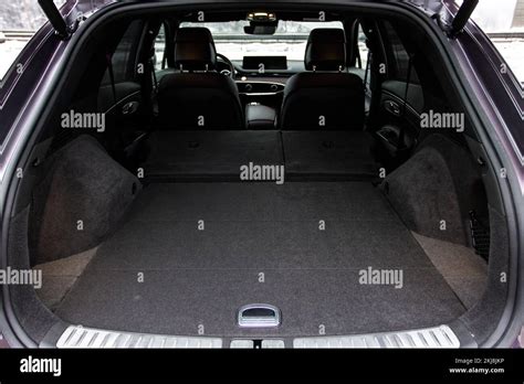 Huge Clean And Empty Car Trunk In Interior Of Compact Suv Rear View