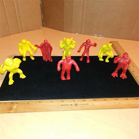 Vintage Palmer Plastic Monster Toy Figures 1960s 70s Full Set Of 8