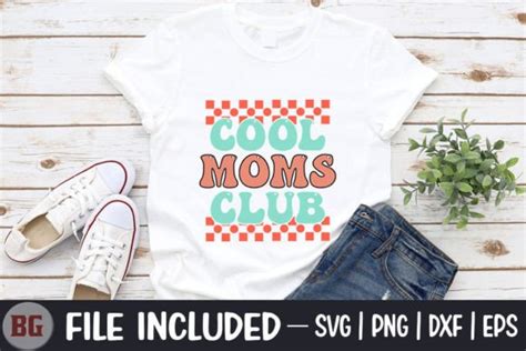 Cool Moms Club Svg Retro Mama Svg Bundle Retro T Shirt Design Mom