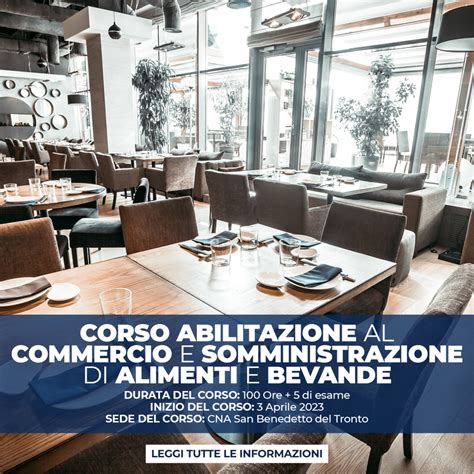 Corso Per Abilitazione Al Commercio E Somministrazione Di Alimenti E