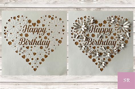 Svg 3d Pop Up Birthday Card Digital Download Happy Etsy Uk