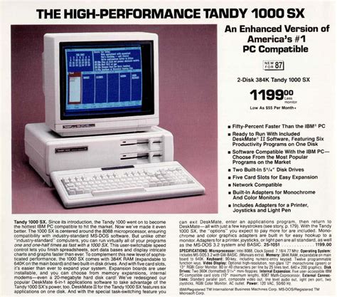 Nerdly Pleasures Tandy 1000sx The Best Overall Choice For Ibm Pc