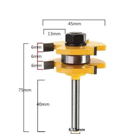 Xg Pcs Tige Fraise Tenon Bouveter D Fonceuse Langue Rainure