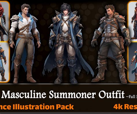 Artstation 200 Masculine Summoner Outfit Reference Pack 4k V144