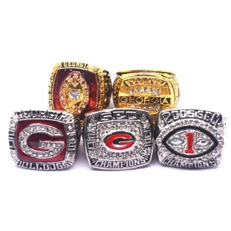 5pcsset Georgia Bulldogs College Football National Championship Ring