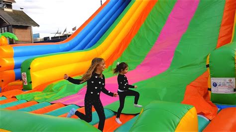 Giant Bouncy Castle Jumps Fun Playarea For Kids Youtube