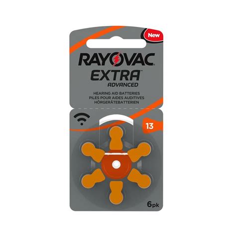 Rayovac Size 13 Hearing Aid Batteries Zinc Air Extra Pack Of 6