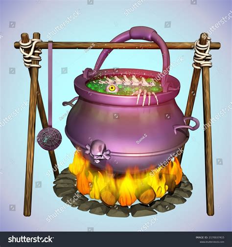 Witchs Bubbling Magic Potion Brewing Cauldron Stock Illustration 2170037415 Shutterstock