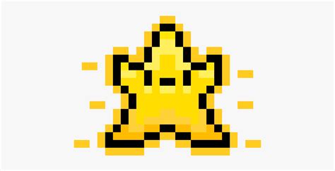 Mario Super Star Pixel Art, HD Png Download - kindpng