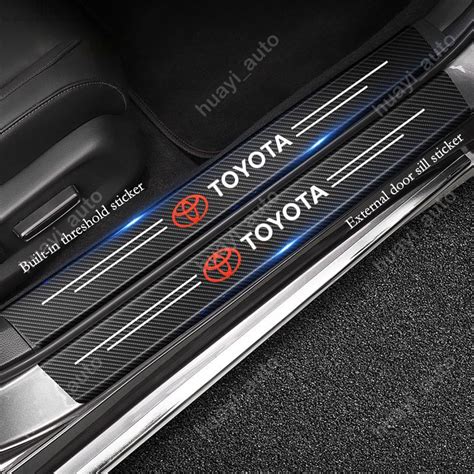 Toyota Raize Car Door Sill Sticker Anti Scratch Carbon Fiber Leather