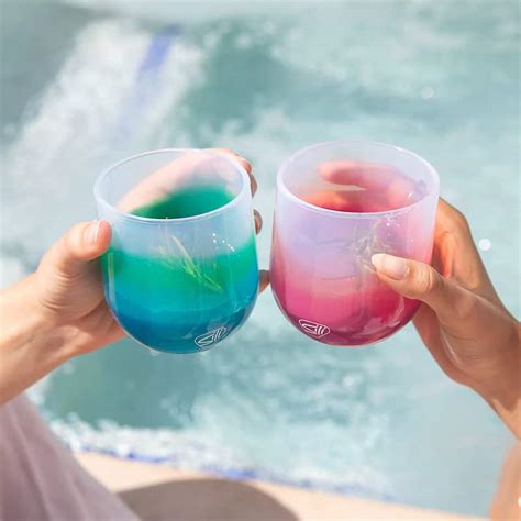 Silipint Silicone 12oz Stemless Wine Glasses 2 Pack Hippie Hops