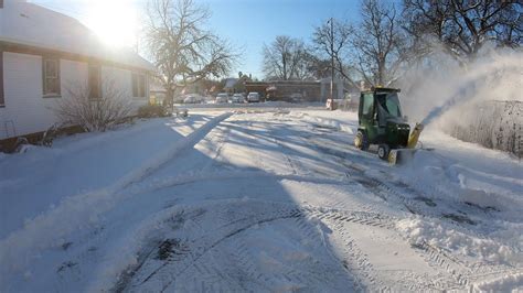 John Deere 318 Snow Blowing Youtube