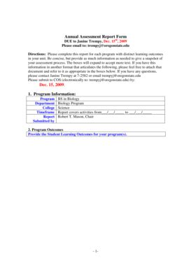 Fillable Online Oregonstate Bi Assessment Report Oregon State