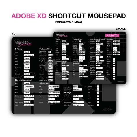 Adobe Xd Shortcut Mousepad Etsy