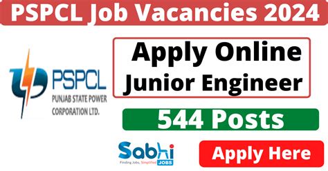 PSPCL Jobs Notification 2024 Apply Online For 544 Junior Engineer