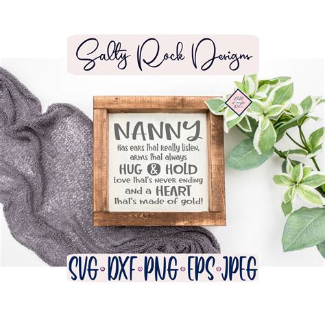 Nanny Svg Svg Files Cricut Silhouette Nanny Sign Svg Etsy