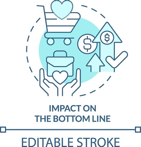 Impact on bottom line turquoise concept icon. Business ethics abstract