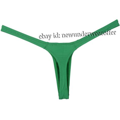Men Narrow Front Pouch Thong Underwear Bikini G String Posing Ice Silk