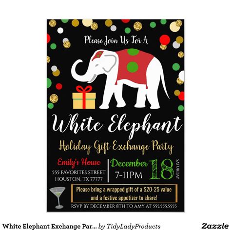 White Elephant Invitation Template