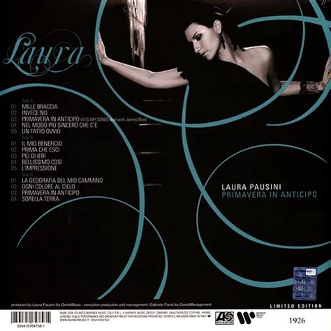 Laura Pausini Primavera In Anticipo Aqua Marine Vinyl Edition Vinyl