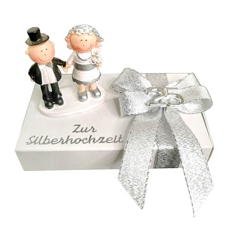 Silberhochzeit Geschenk Geld Box Zur Silbernen Hochzeit Mit Silberpaar