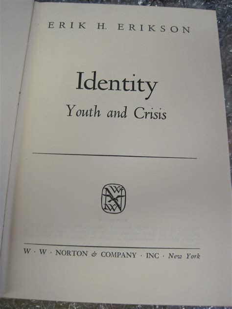 Identity: Youth and Crisis by Erik H. Erikson: Very Good Hardcover