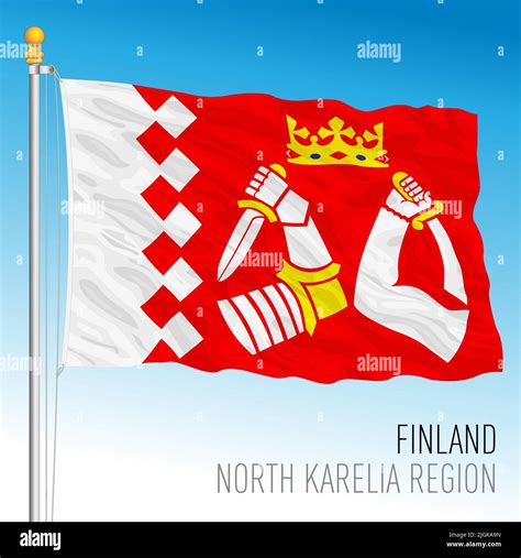 North Karelia regional flag, Republic of Finland, EU, vector ...