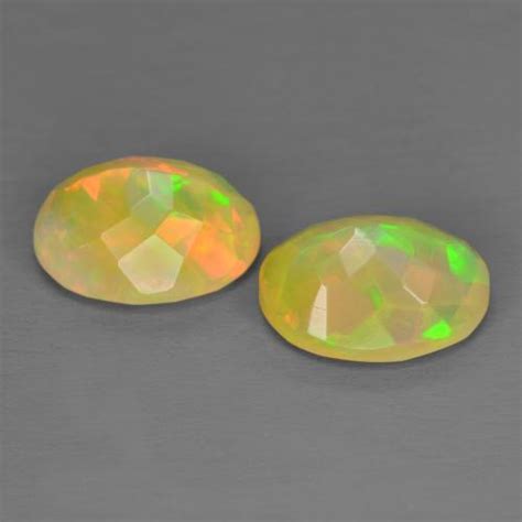 2 53 Carat Oval Opal Gemstones Loose Certified Opal From Ethiopia