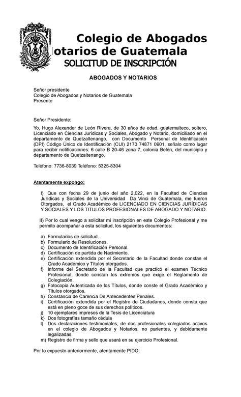 Formulario Abogados Y Notarios Colegio De Abogados Y Notarios De