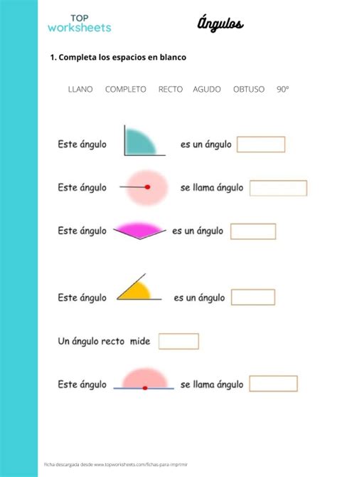 Fichas Para Imprimir De Ngulos Topworksheets