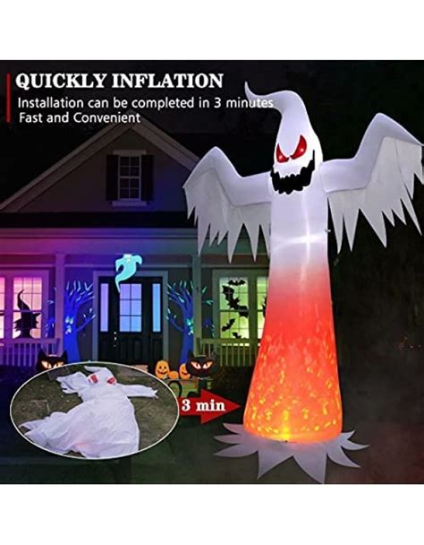 12FT Halloween Inflatables White Ghost, Giant Spooky Outdoor ...