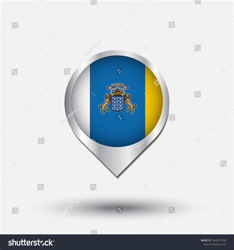 Canary Islands Flag Map Pointer Shadow Stock Vector (Royalty Free ...